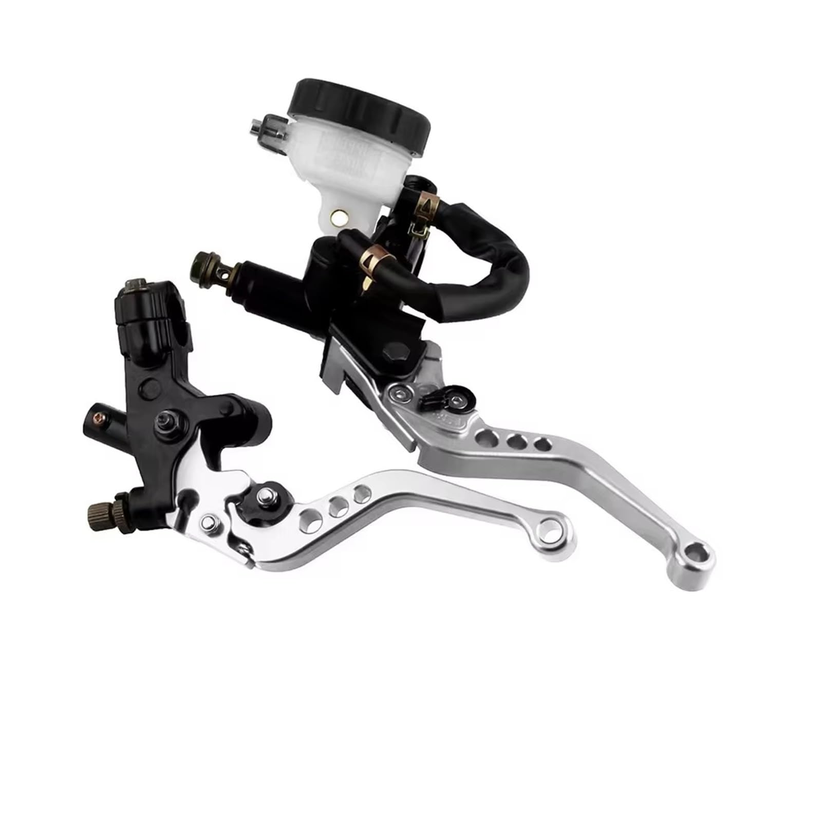 BeiZhengbhD Clutch Lever Handlebar for Universal 7/8" 22mm Motorcycle Clutch Master Cylinder Reservoir Kit Fluid Set Aluminium Handle(A)