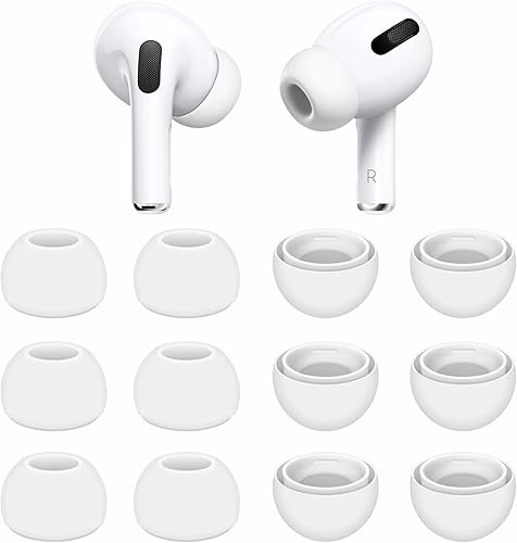 6 pares de almohadillas compatibles con AirPods Pro y Pro 2, accesorios de goma de silicona de repuesto de tamaño pequeño, accesorios compatibles