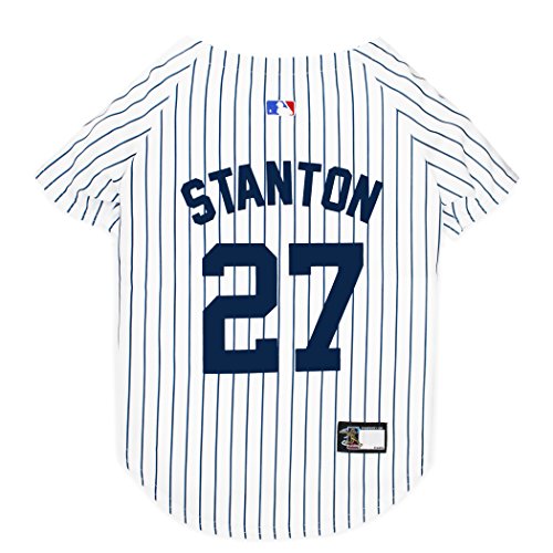 Image of MLBPA Dog Jersey - Giancarlo Stanton #27 Pet Jersey - MLB New York Yankees Mesh Jersey, X-Small