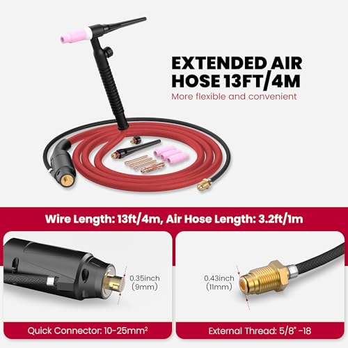 Torche de soudage TIG 4m bestarc pour souder dans les angles difficiles avec tête flexible - 5