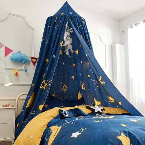 Odot Ciels de Lit Enfants pour Fille et Garcon, Étoiles Colorées Ciel de lit Bébé Tente Lit Princesse Maison de Jeux, Baldaquin Moustiquaire Décoration...