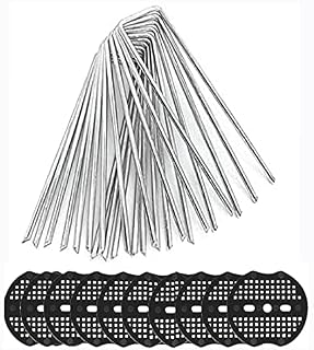 HIDARLING Ground Pegs,Thick Heavy Duty Galvanised U-shaped Garden Pegs for Securing Weed Fabric, Landscape fabric,garden membrane (10Pcs / 3mm Diameter)