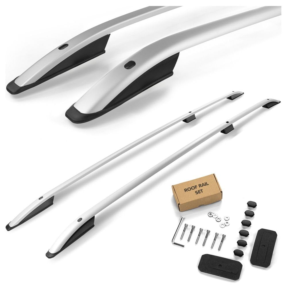 CHROMEMASTER Barras Portaequipajes, Rieles de Techo Compatible con Toyota Proace City L2 LARGO 2020+; Se Utilizan Para el Montaje de Portaequipajes de Techo, Cajas de Techo o Portabicicletas; Aluminio