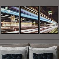 3 Piece Framed Canvas Wall Art Colorful Industrial Lights Canvas Prints Home Artwork Decoration for Living Room,Bedroom - 16