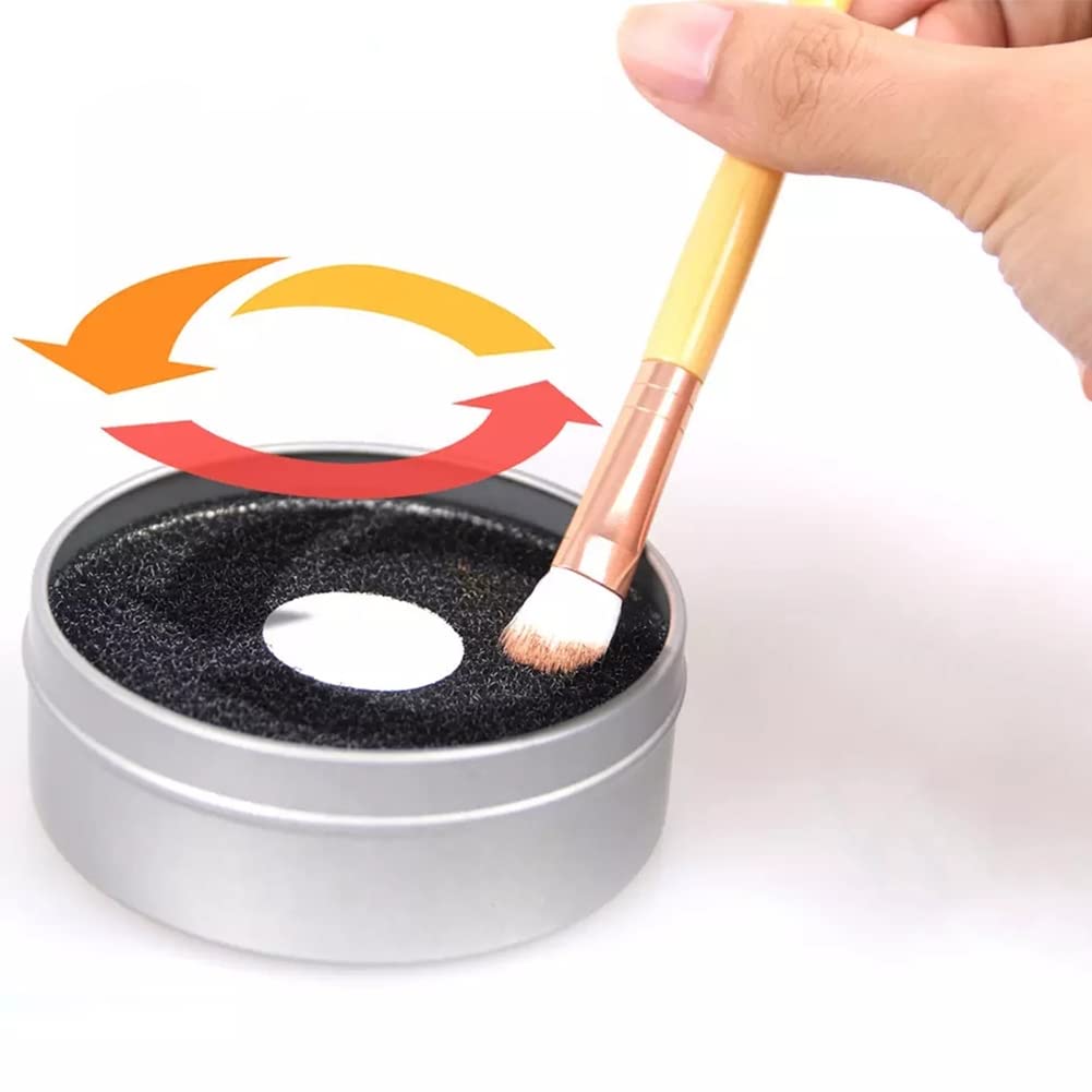Scatola per la Pulizia di Pennelli per Spugne,Detergente per Pennelli per Trucco,Spugna Cosmetica di Pulizia Della Spazzola + Scatola Asciutta di Pulizia Della Spazzola di Separazione Umida,2 Pezzi