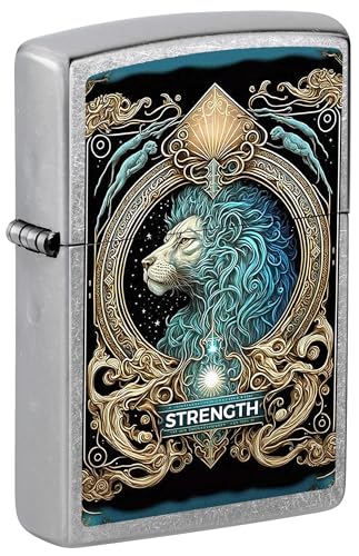 Encendedor Zippo Strength Tarot Card Street Chrome miniatura 1