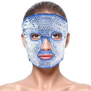 NEWGO Gesicht Augenkühlung Maske Heiß- & Kältetherapie Gel Perlen Eis Augenmaske zur Migräneentlastung, geschwollene Augen, Nebenhöhlendruck, Akne, Kopfschmerzen, Spa, Gesichtsschwellungen