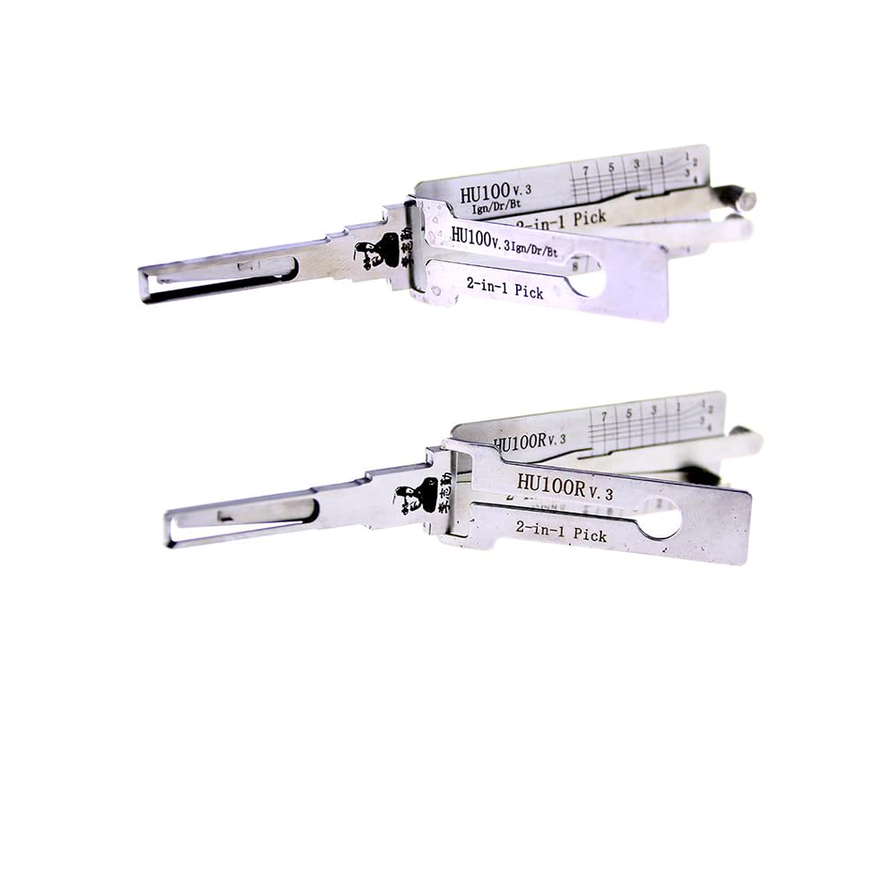 Ycxnlong Silver Auto Lishi Hu100r Hu100 Lock Pick And Decoder Tool For Car Door Lock, Professional Locksmith Tools, Fast Opener