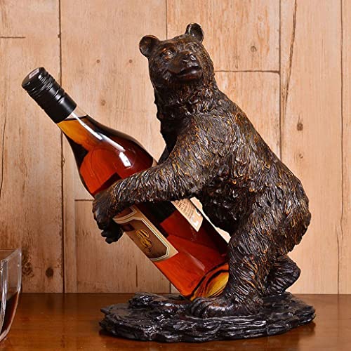 Soporte de vino con oso de resina para botellas miniatura 5