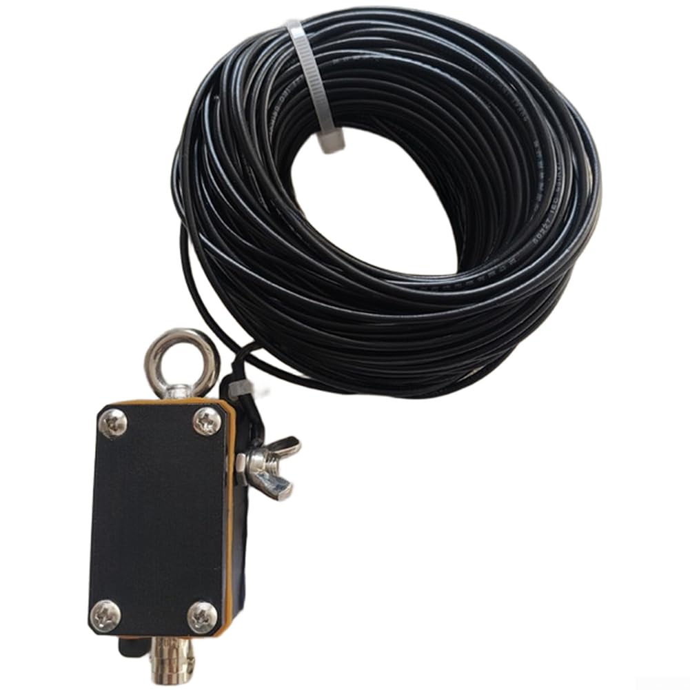 Antena baja HF 1-30MHz Receptor de onda corta – Diseño de anillo magnético importado – Carcasa impermeable para cable de 20 m de longitud, negro, 15 x 10 x 6 cm (A25)