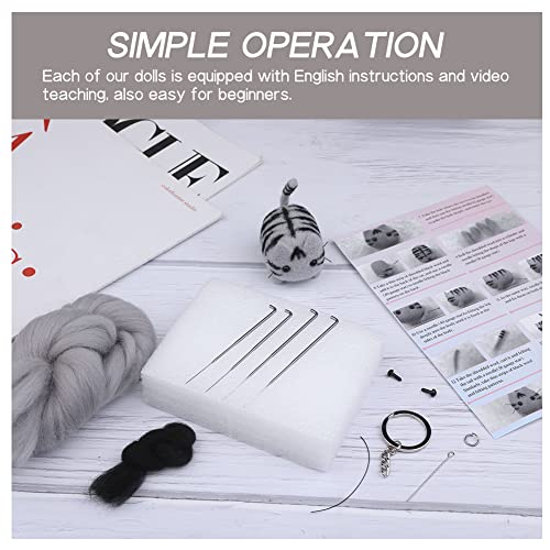 image for QMNNMA Felting Kit for Beginner, Animals Needle Felting Set, DIY Wool 