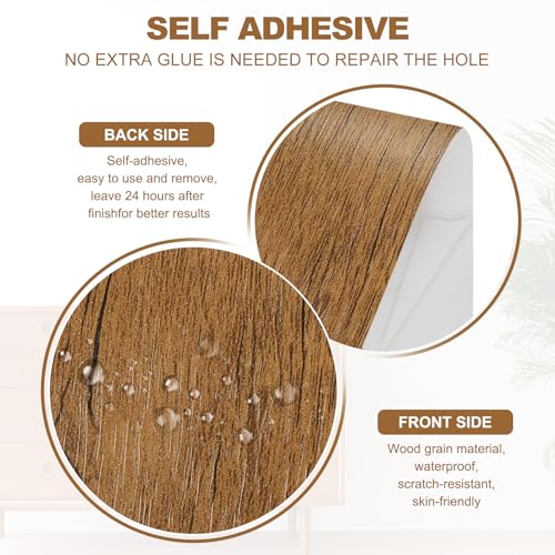 Image of PATIKIL Self Adhesive Wood Grain Repair Tape 33'x 4 inch, Multi-Use Realistic Wood Grain Repair Patch for Furniture Floor Door Table Chair Windows Handicraft DIY, Grain