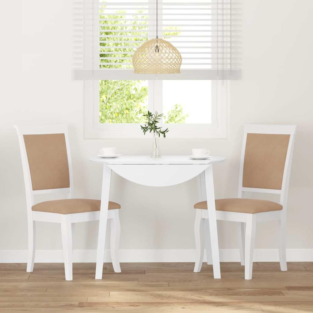 Generisch Sillas de comedor con cojín 2 pcs. Blanco madera maciza árbol de