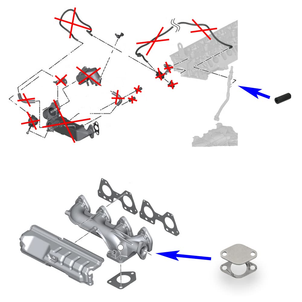 Valvola EGR + Kit Eliminazione Radiatore EGR per motori Diesel BMW 2.0 N47 N47S