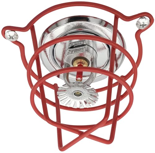 Happy Tree (6 Pack) Fire Sprinkler Head Guard Cover for Both 1/2" & 3/4" Fire Head for Protecting Flush Mount & Side Wall & Pendent Head Semi - Recessed Sprinkler Head Cage Red - Thumbnail 3