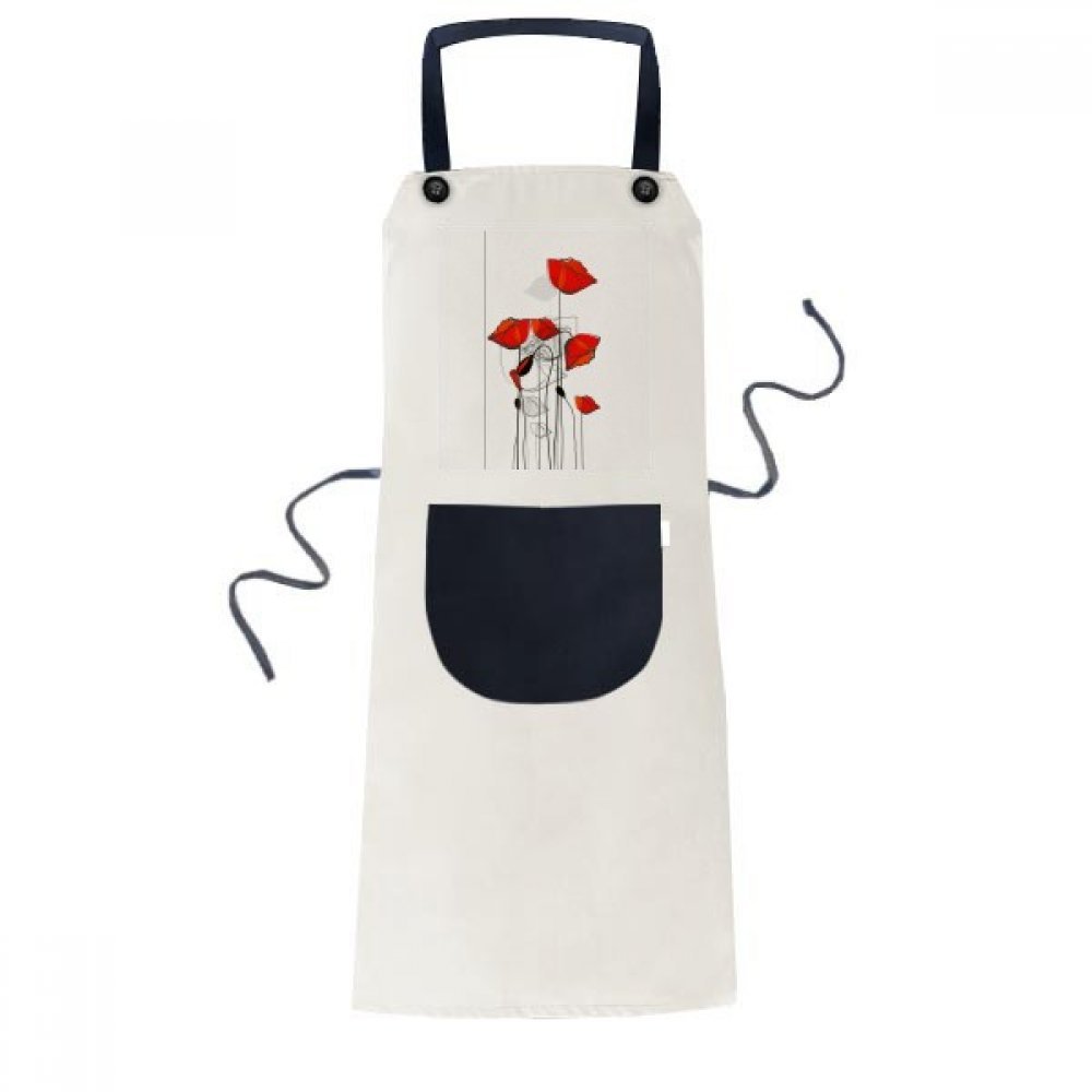 Tablier fleurs rouges réglable pour cuisiner et jardiner avec style