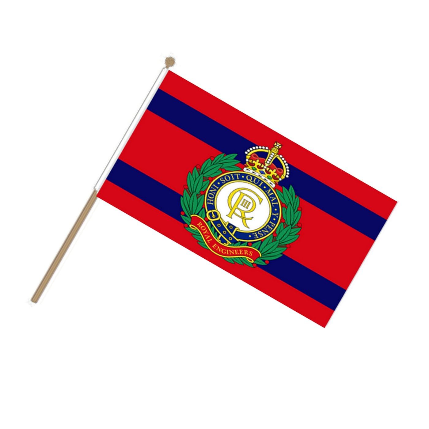 King Charles Royal Engineers Military 9'' x 6'' Hand waving Flag