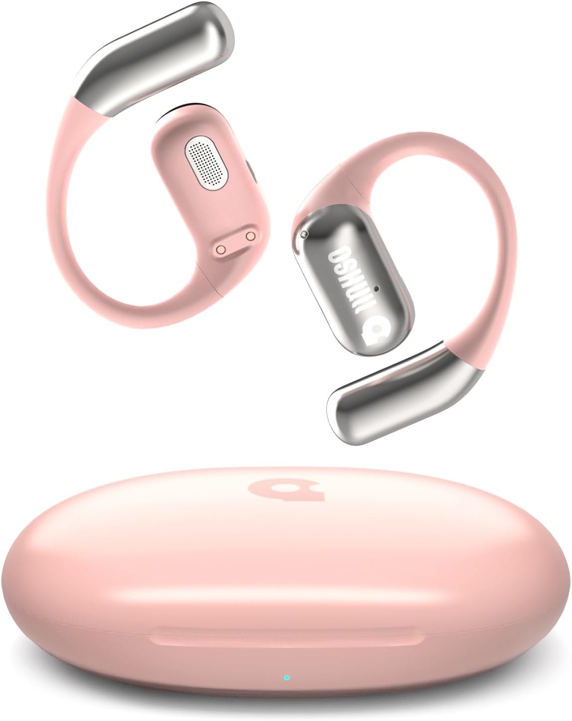 Open-Ear Headphones, Open-Ear-Earbuds Wireless Bluetooth, Waterproof Bone Conduction Over-The-Ear Headphones, Impactful Sound with Adaptive Bass Boost, Comfortable Fit Running Headphones, Pink