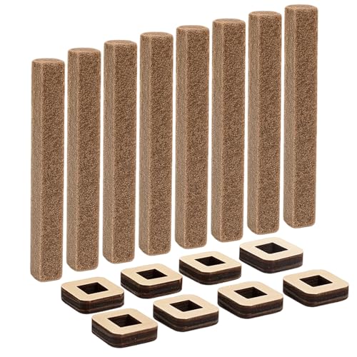 YceLon 8X Dauerdocht für Wachsfresser 10mm mit Holzhalter | Glasfaserdocht & Kerzendocht Dicke Outdoor, Dochte für Kerzen, Holzdochte für Kerzen, Wachsfresser für Kerzenreste
