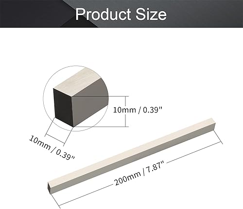 Miniatura 2 de Utoolmart Broca de herramienta de torno HSS 0.394 in x 0.394 in x 7.874 in Torno cuadrado Torno Herramienta de torneado en blanco de acero de alta