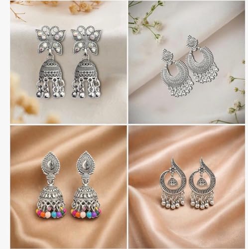Image of Customized Earrings Gift Set with Name Engraved Jewelry Box | Designer Stud Earrings Combo for Women & Girls | Personalized Jewelry Organizer Box Gift for Birthday, Anniversary