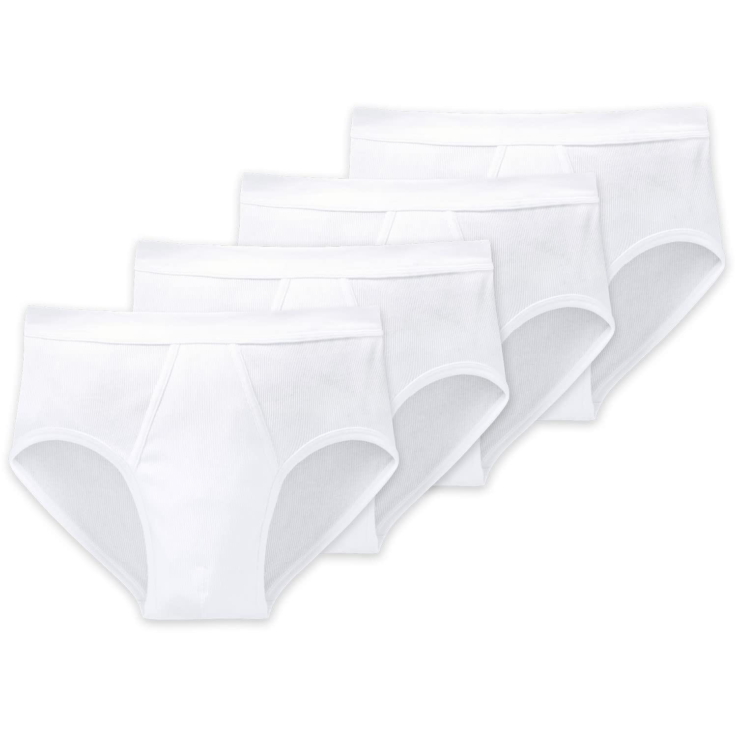 Schiesser Herren Slips, Doppelripp, Weiss, 4er Pack