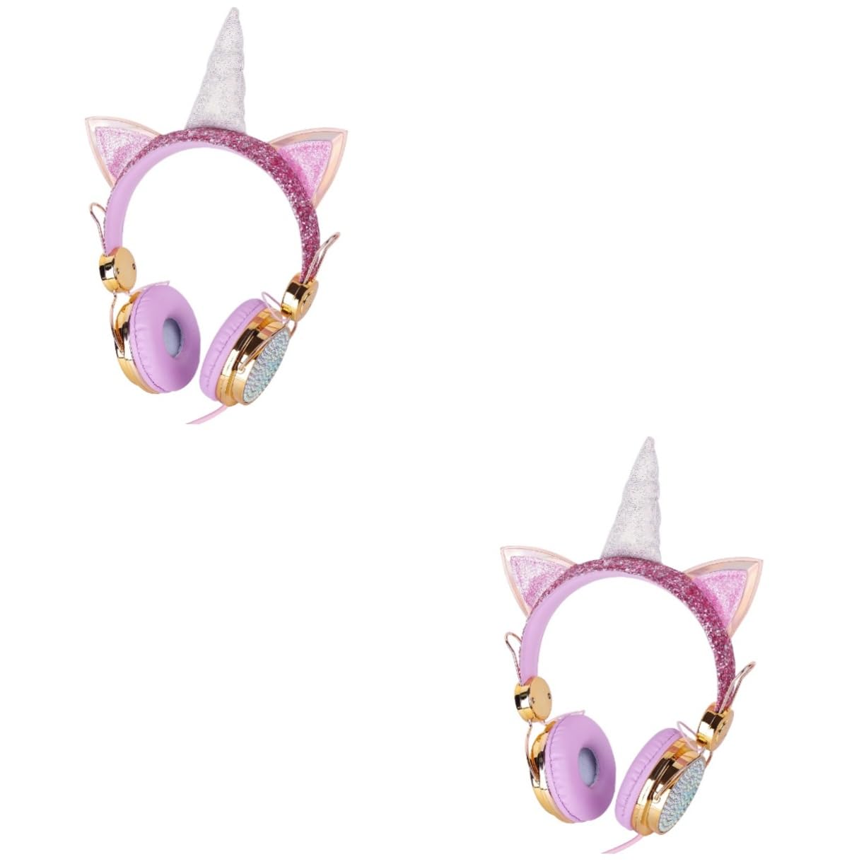 Uonlytech 2stücke Kopfhörer Für Junge Mädchen Mit Mikrofon Einstellbares Ear Headset Roségold Für Laptop Computer Und Smartphone Bequemes Design Für Langanhaltenden