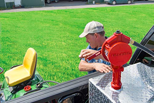 Fill-Rite FR112 Rotary Vane Hand Pump with Discharge Hose, Nozzle Spout, and Suction Pipe