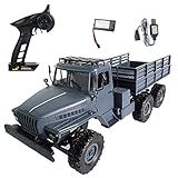 Lademethode: USB-Aufladung Jaimenalin MN88S Ural 1/16 LKW 2.4G 6WD GellNde Wagen Elektro Fahrzeug LED Licht RC LKW RC Spielzeug für Kinder Erwachsene RTR, Blau 1