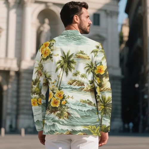 Men's Blazers & Sport Coats One-Button Notched Lapel Casual Suit Jacket Plus Size Business Blazers with Pockets3