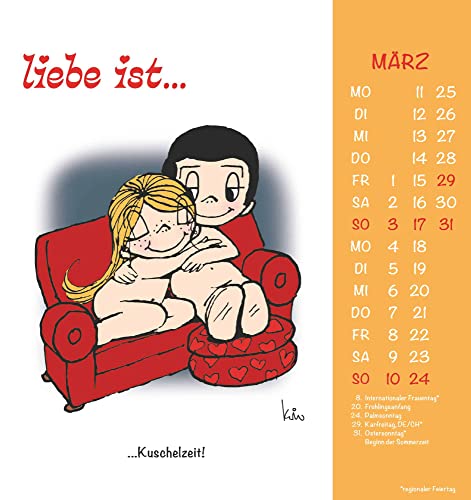 liebe ist... 2024 - Postcard Calendar - Calendar with Postcards - for Routing - 16 x 17 cm, Yellow, Klein - Image 4