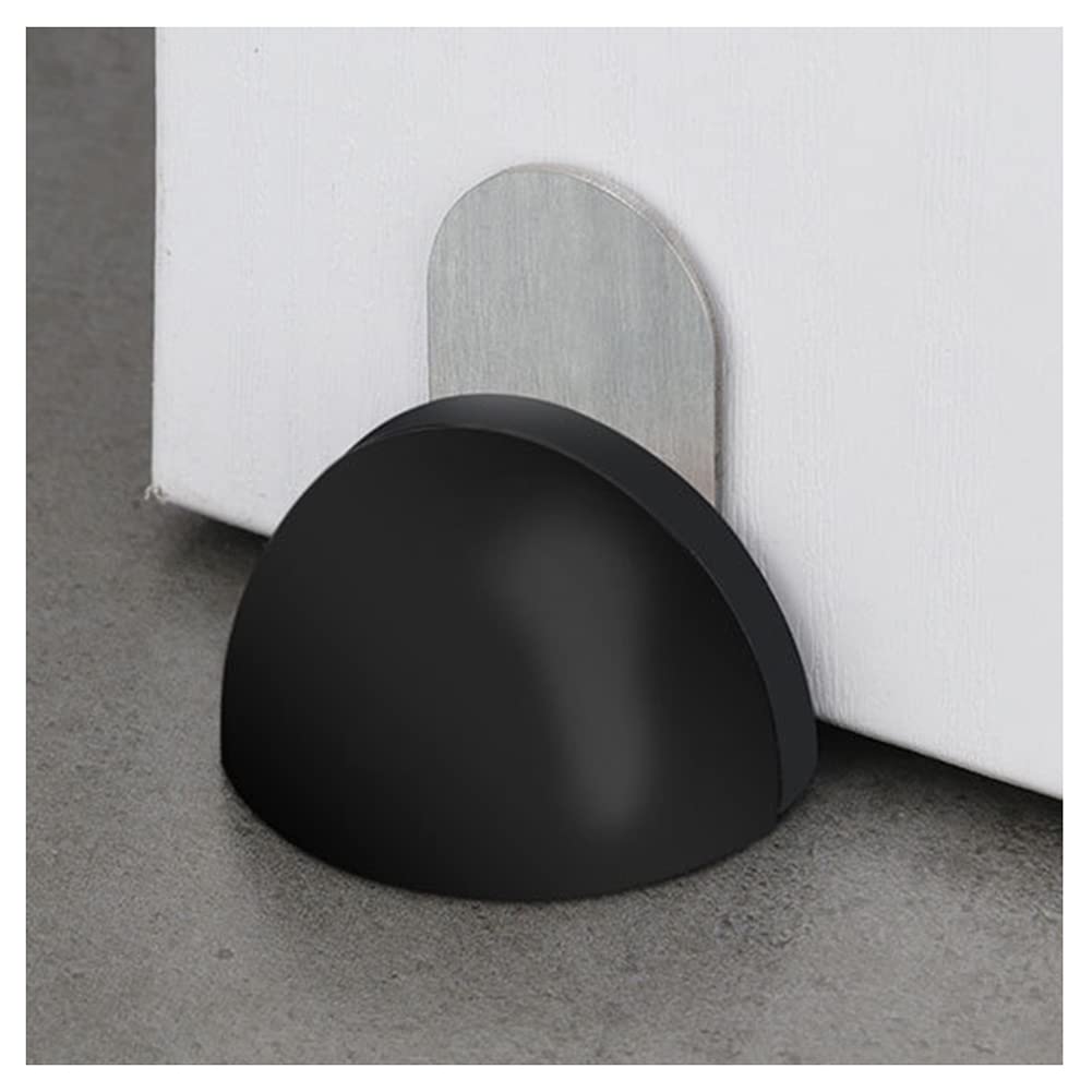 Zhanggl Nero Door Stop Stopper Holder Magnetic Semi-Circular Rubber Stainless Steel Adhesive Invisible
