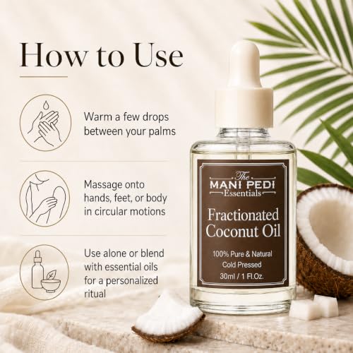 Image of TMPE Fractionated Coconut Oil for Hair & Skin | Lightweight, Non-Greasy & Fast Absorbing | Moisturising Carrier Oil for Dry Skin, Hair Care & Body Massage - 30ml
