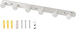 Heavy Duty Coat Hooks for Wall Mounted,Stainless Steel Coat Rack with Round Hooks,Premium Design Wall Coat Hanger for Doo...