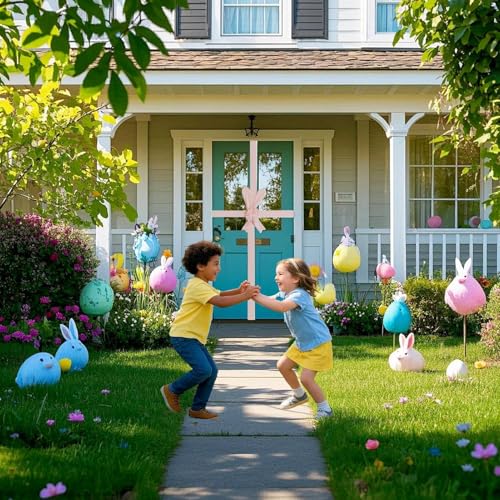 Adorno de Pascua en terciopelo suave con fijación regulable para puertas de entrada 3