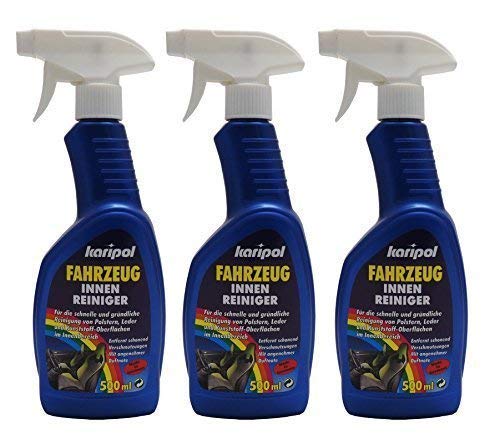 12x 500ml karipol Fahrzeug Innenreiniger, Polster, Leder, Kunststoff, Reiniger, Kfz