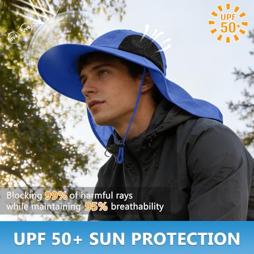 Image of Sun Hat for Men Women with Neck Flap,UPF 50+ UV Protection Fishing Hat