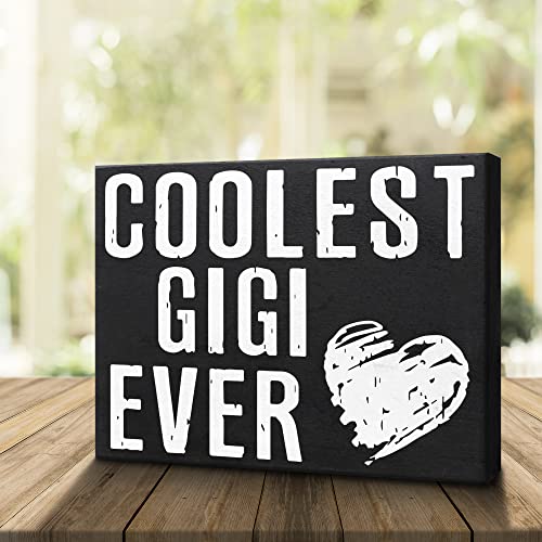 Jennygems Gift For Gigi, Coolest Gigi Ever Wooden Sign, Birthday Gifts For Gigi Wall Hanging And Shelf Decor, Made In Usa #TOP2