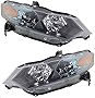 Evan Fischer Headlight Set Compatible with 2010-2011 Honda Insight Left Driver and Right Passenger Side Halogen With bulb(s)
