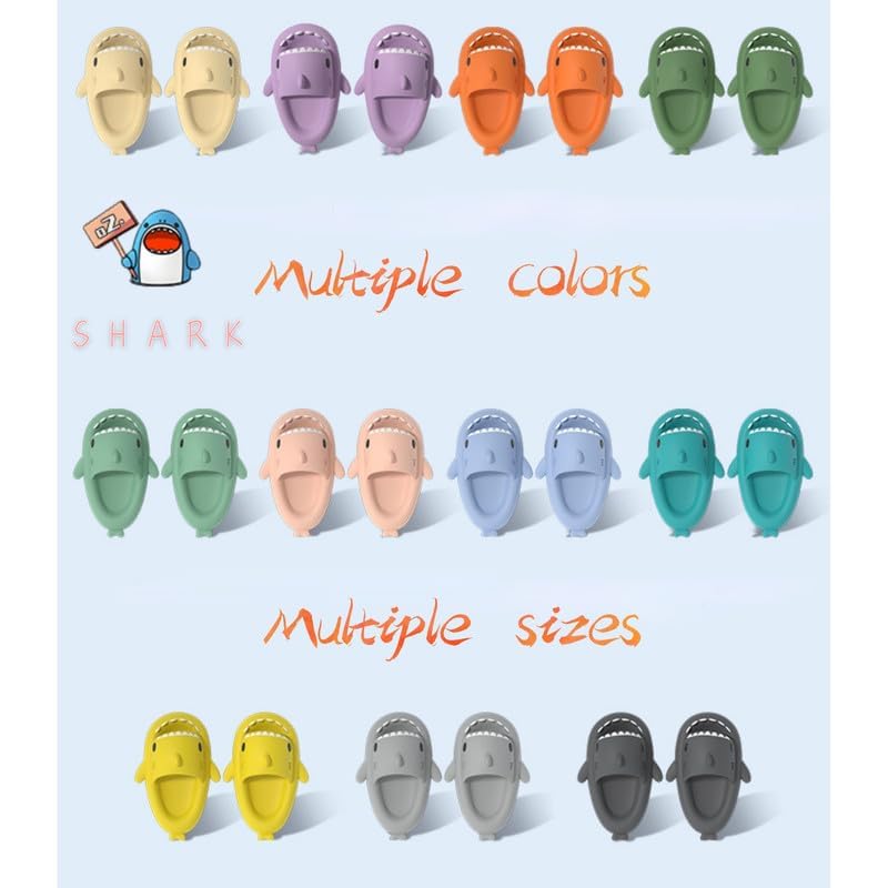 Image of allgala Shark Slides for Women Men and Big Kids Novelty Soft Slippers Open Toe Shark Sandals Cushioned Slides Beach Pool Shower Cruise Slippers with Comfy Cushioned Thick Sole