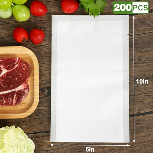 Image of [2025 Upgraded] Moretoes 100pcs Vacuum Sealer Bags, Pint 6 inch x 10 inch, BPA Free, Pre-cut Commercial Grade Vac Seal Meal Bags for Food Saver Storage, Meal Prep or Sous Vide
