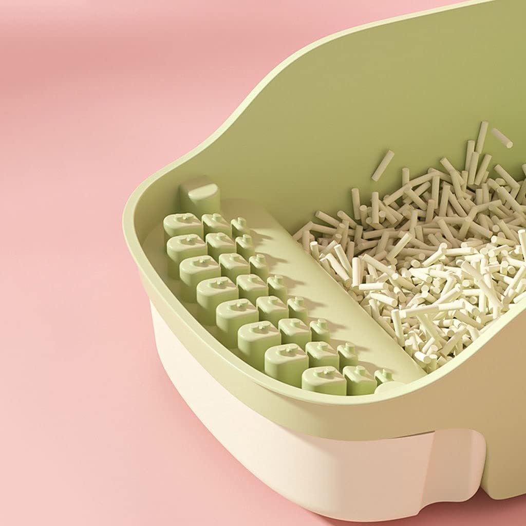 Pet Toilet LargeSplash-Proof Semi-Closed Cat Toilet Deodorant Tray Kitten Adult Cat Cage Can Put The Litter Box Dog Pee Pads (Yellow)