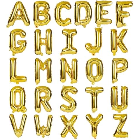 Gold Letter Balloons Set for Party Decoration Cover