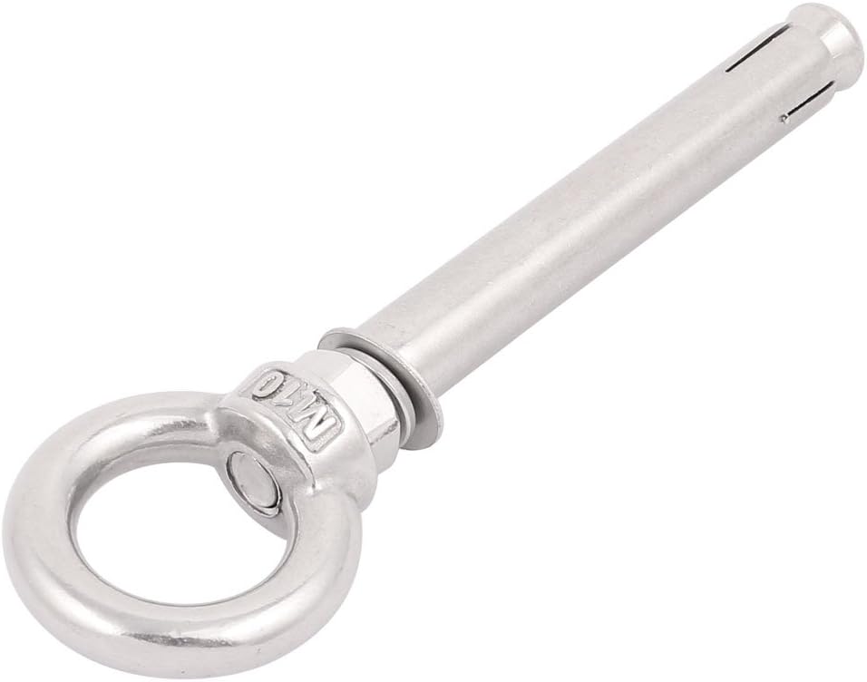 Aexit 2Pcs Wire Transmission Rope 304 Stainless Steel Expansion Anchor Eye Bolt M10 x 120mm