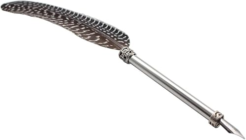 Vista 40 de Gullor Pluma de pluma vintage, pluma de inmersión de plumas naturales con caja de regalo, negro y marrón