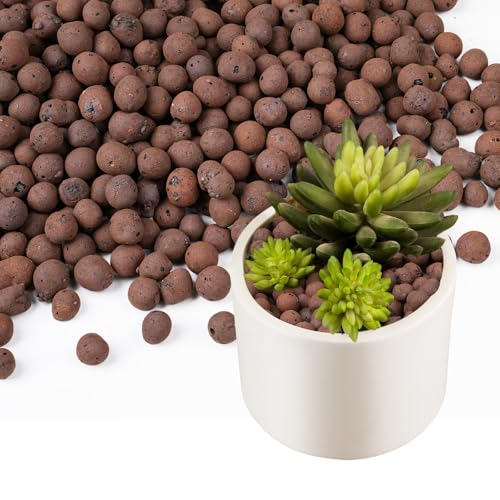 Rahato 10 lbs LECA Clay Pebbles for Plants 4-16mm Lightweight Clay Balls for Plants Drainage Hydroponic Growing Aquaponics Orchid Potting Mix Natural LECA Balls for Soil Root Development