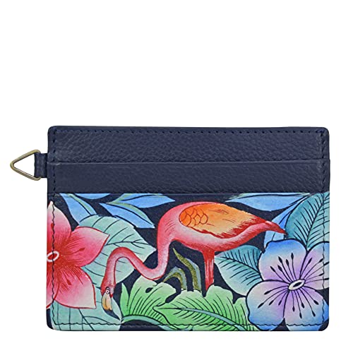 Image of Anna by Anuschka Women's Hand Painted Genuine Leather Credit Card Case - Flamingo Fever
