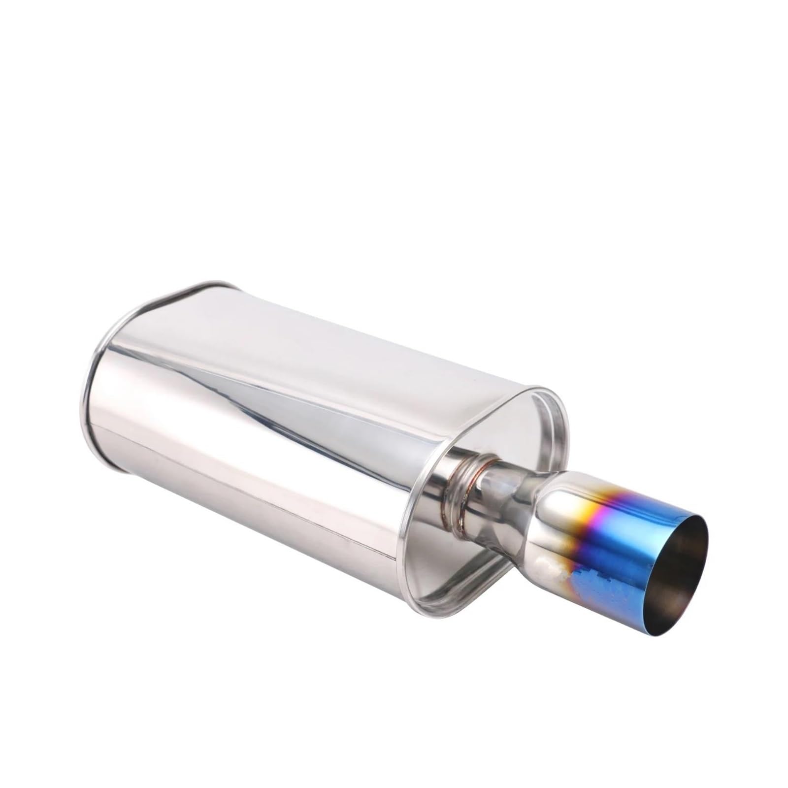 Auto Auspuff Endrohr Edelstahl-Auspuff-Schalldämpfersystem, 2,5'' Bis 4'' Auslass, Silence-R-Schalldämpfer, Universeller, Tiefer Turbo-Sound Für Autos Endschalldämpfer(89MM)