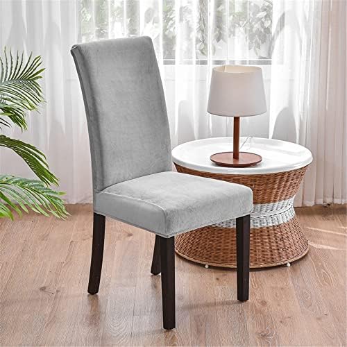 Housses de chaise en velours lot de 6 extensibles pour salle à manger lavables
