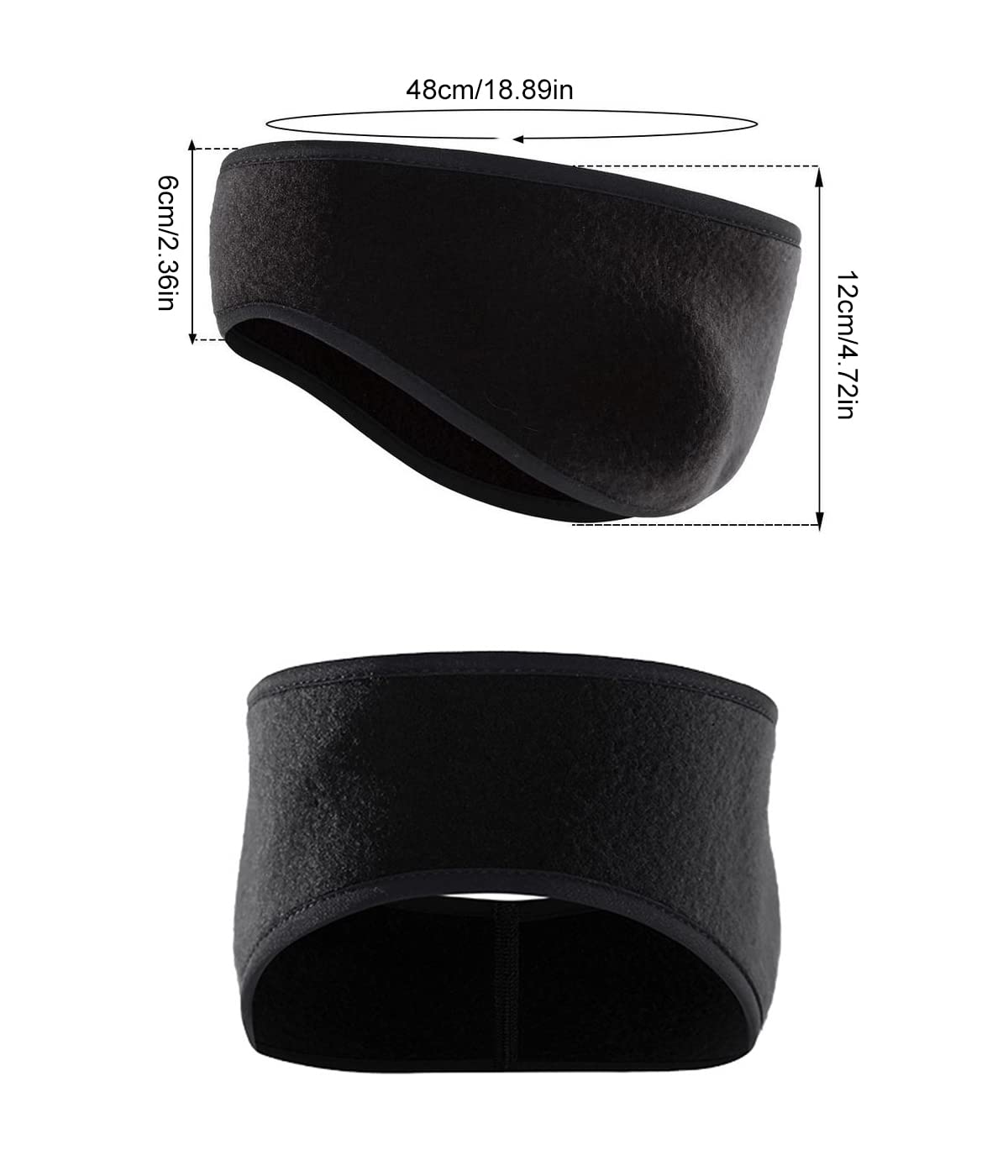 Bandeau Sport Hiver Polaire - 2 Pièces - Cache-Oreilles Chaud - Yoga, Course, Ski - Homme & Femme